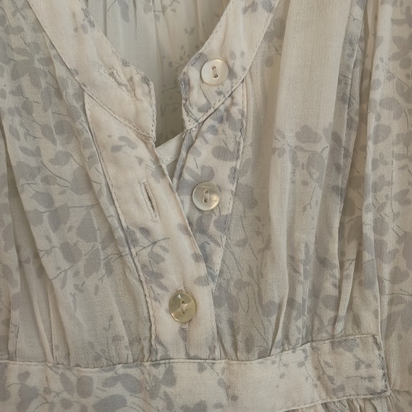 Hilton Weiner maxi dress, size small. White with delicate flower pattern in grey - Picture 4 of 8